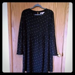 Ann Taylor Loft Black Bell Sleeve Dress